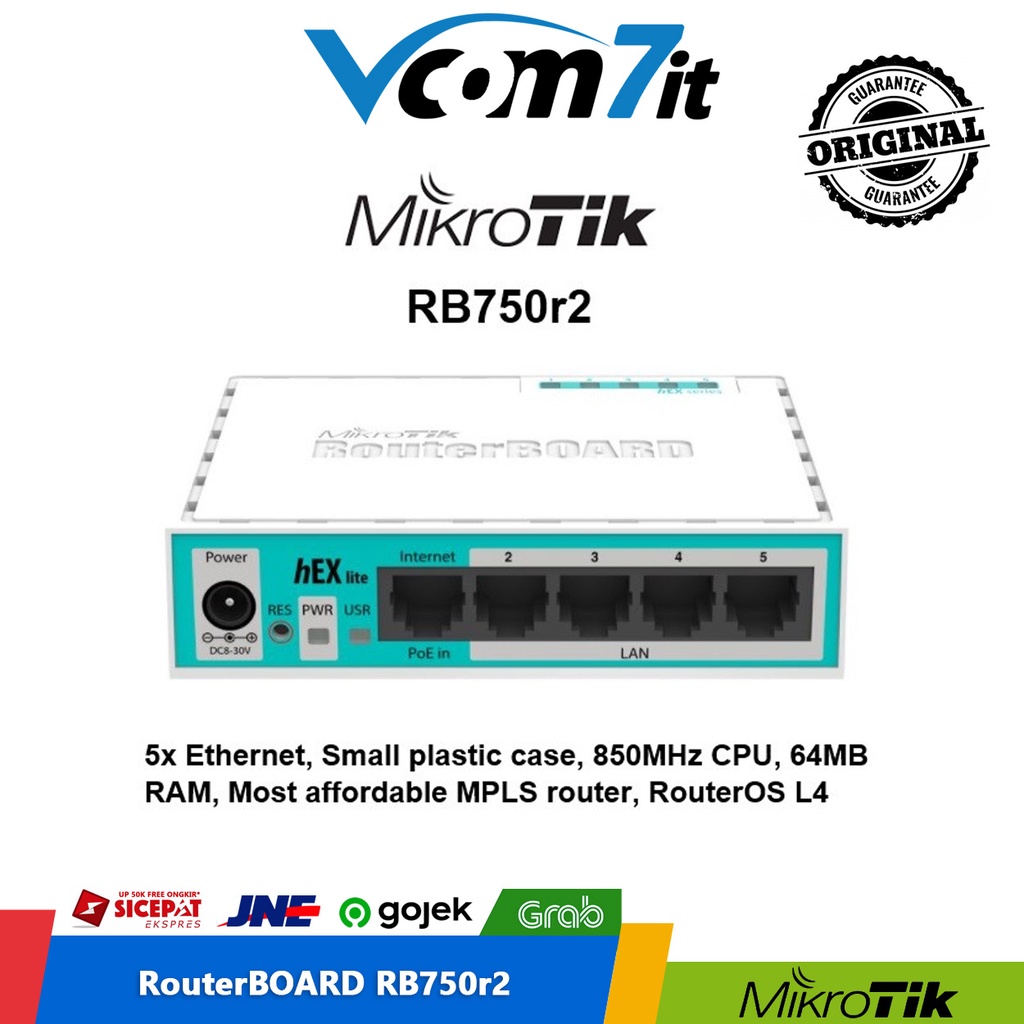 Jual MikroTik Router Indoor RB750r2 hEX-Lite RB750 R2 | Shopee Indonesia