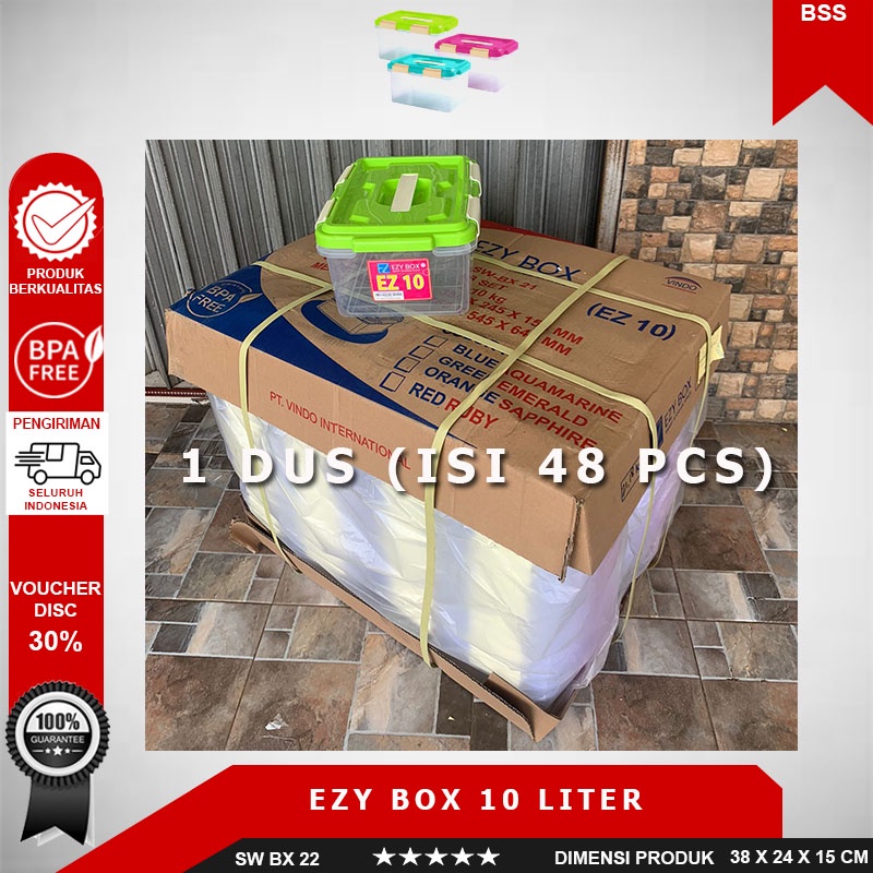 Jual Grosir paket Dus Isi 48 Pcs Box Container Plastik Ezy Cb 10 Liter ...
