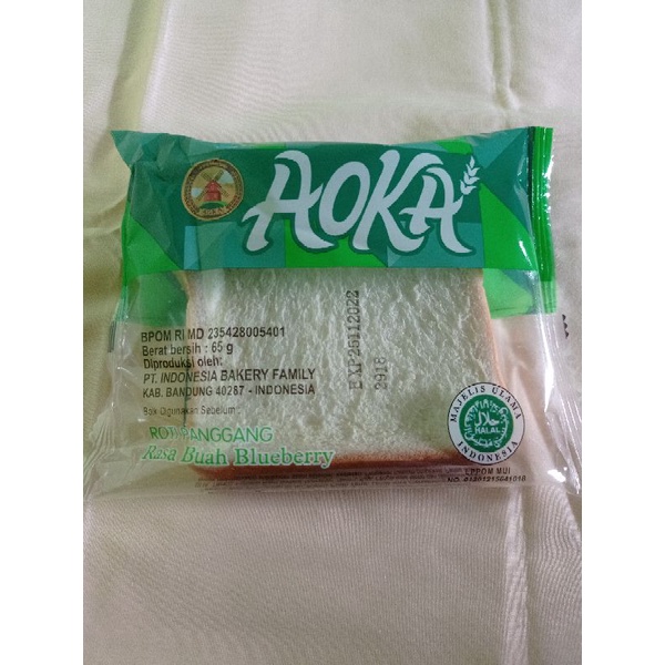 Jual AOKA ROTI PANGGANG RASA BLUEBERRY/ ROTI VIRAL 65 gram | Shopee ...