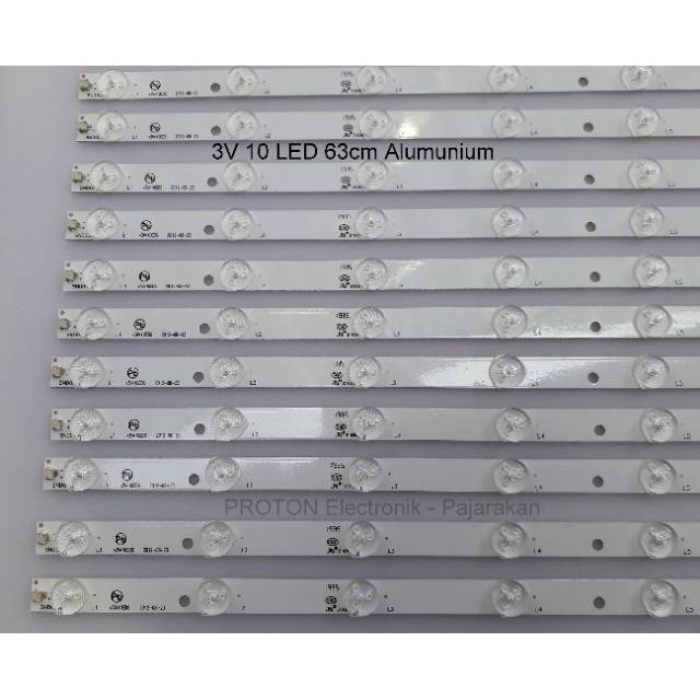 Jual Lampu Backlight LED TV 32 10 kancing cembung 3V 63cm 30V PCB ...