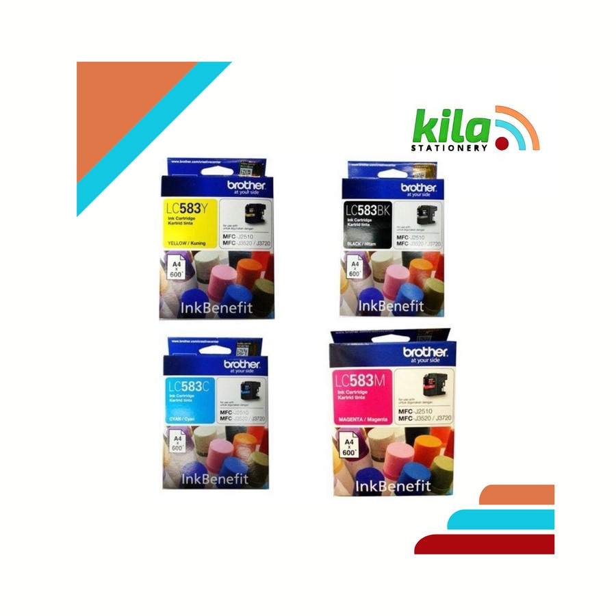Jual Tinta Brother LC 583 (B, C, Y, M) = Brother MFC-J3520, MFC-J3720 ...