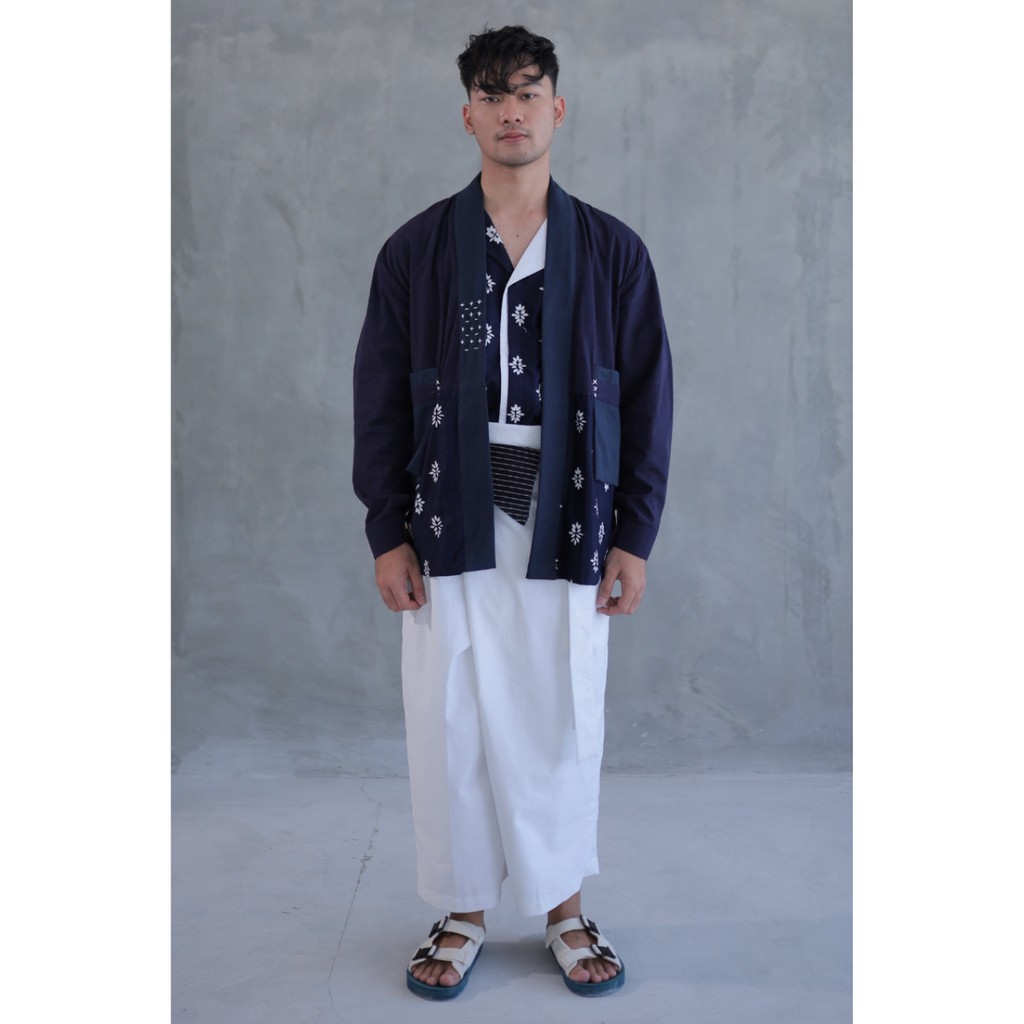 Jual SHIROSHIMA Mahija Kimono Outer Navy | Shopee Indonesia