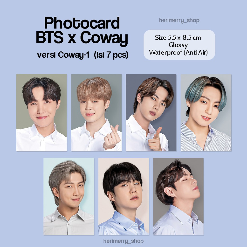 Jual Isi 7 Pcs Photocard Bts X Coway Kpop Kartu Foto Member Unofficial Jungkook Jimin Jin 8084