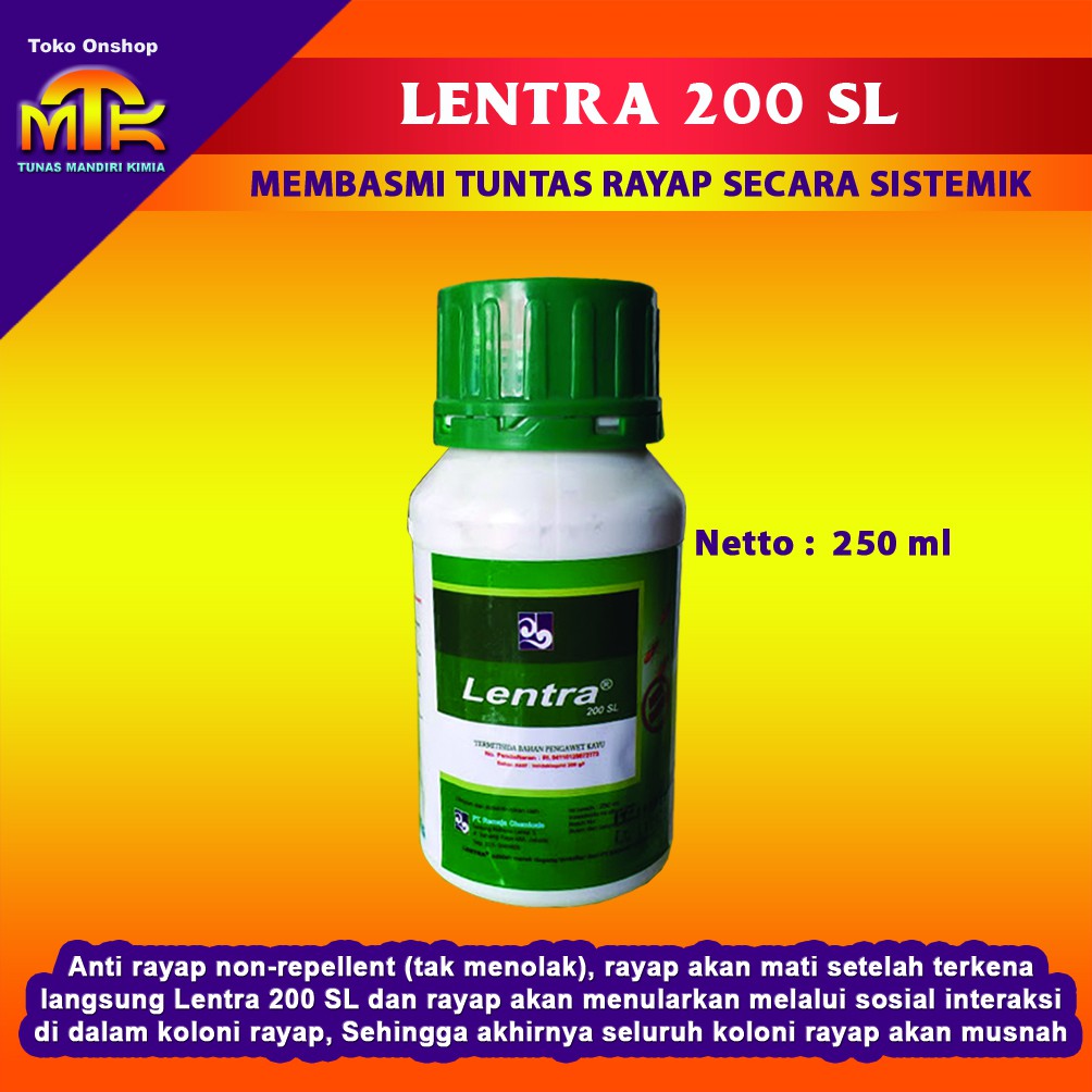 Jual LENTRA 200SL Untuk membasmi Rayap Tanah dan Rayap Kayu Kering