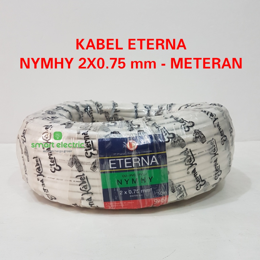 Jual Kabel Listrik Eterna Serabut NYMHY 2x0.75 Mm Meteran Tembaga Murni ...