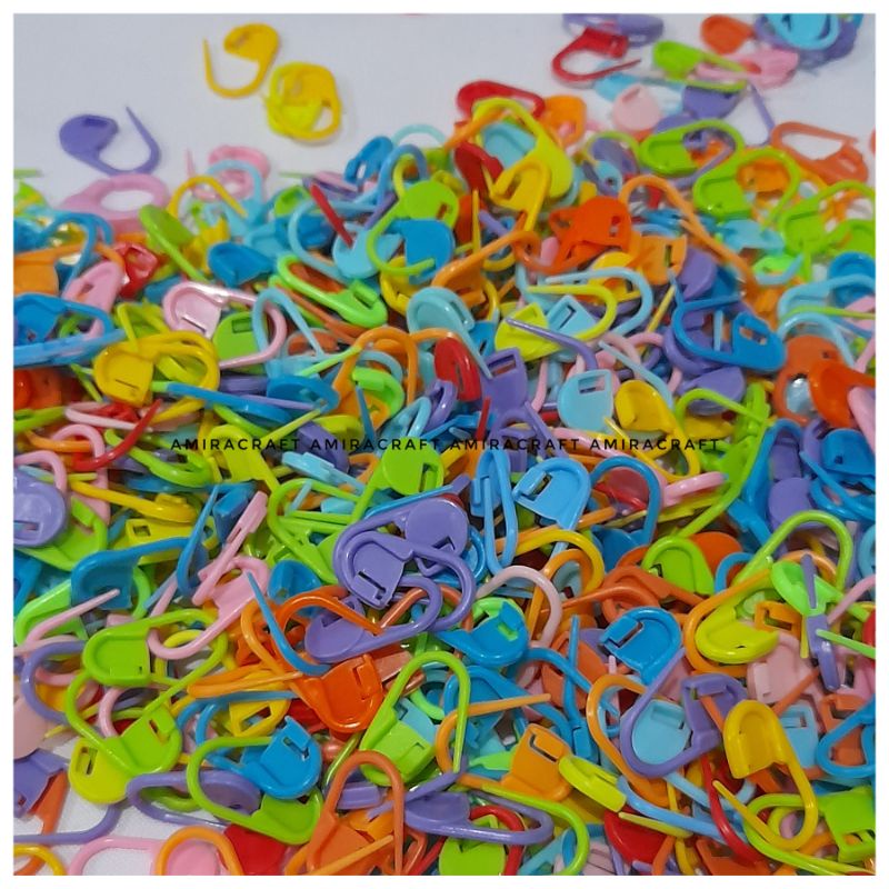 Jual Isi 10 Peniti Plastik Locking Stitch Marker Penanda Rajutan ...
