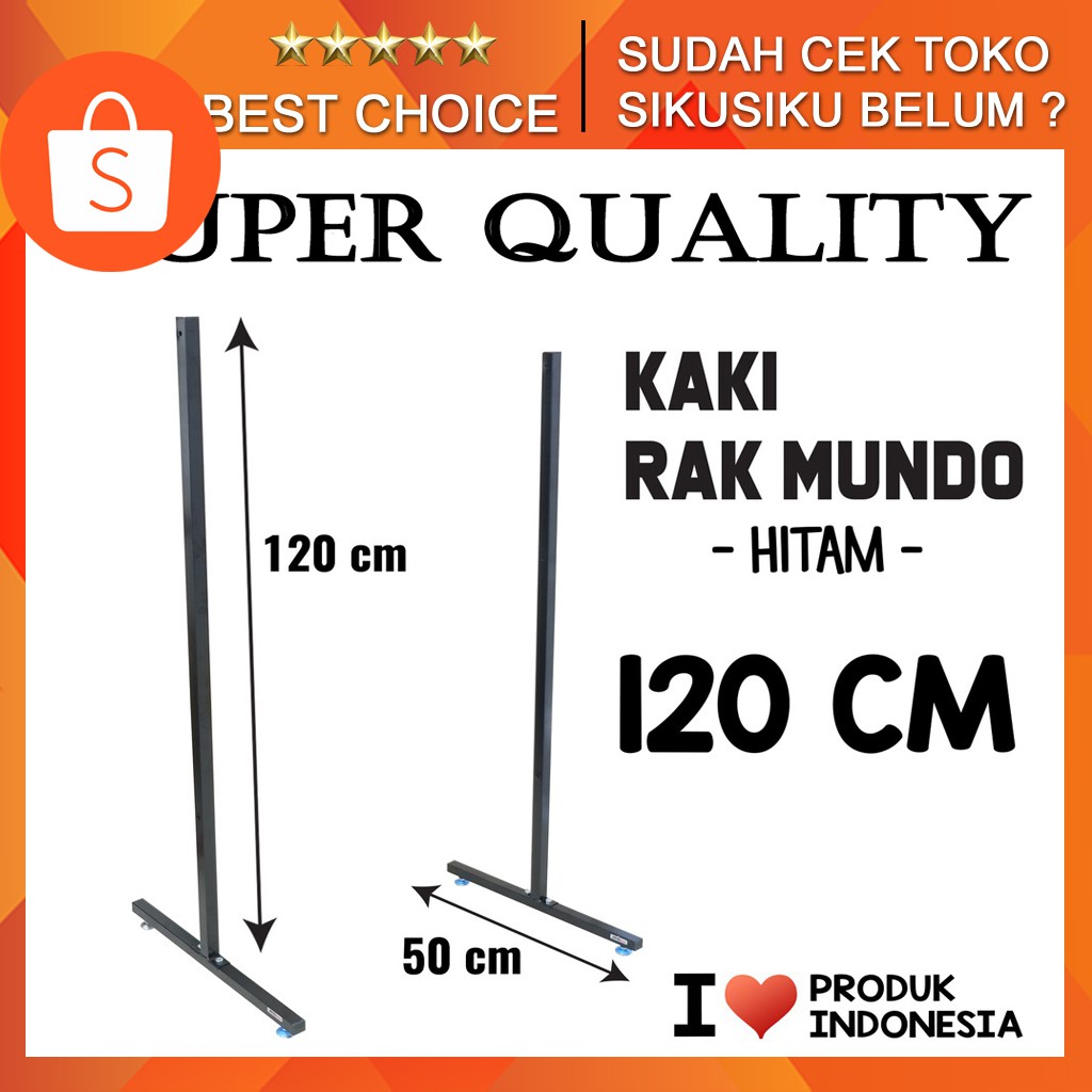 Jual Kaki Rak Mundo Tinggi 120CM Hitam Display Cantolan RAM Dinding ...