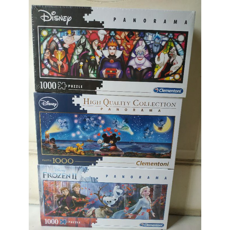 Jual puzzle clementoni 1000 pcs panorama mickey minnie frozen villains ...