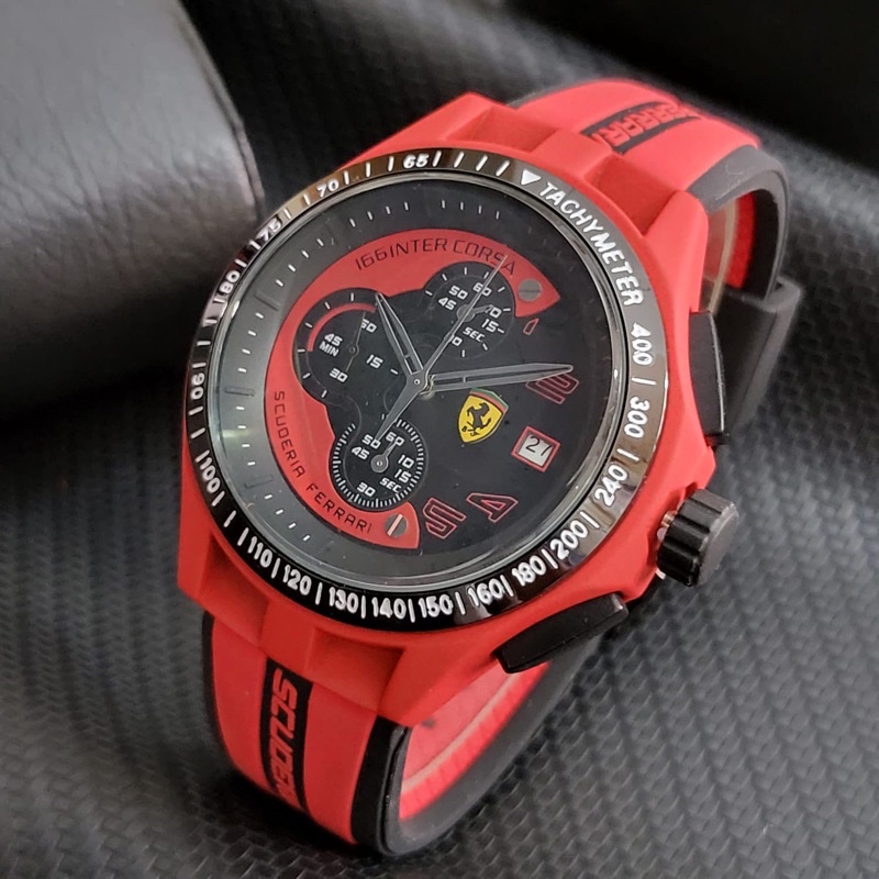 Jual COD! JAM TANGAN PRIA SPORTY FERRARI PIOTA CRONO dan TANGGAL AKTIF ...