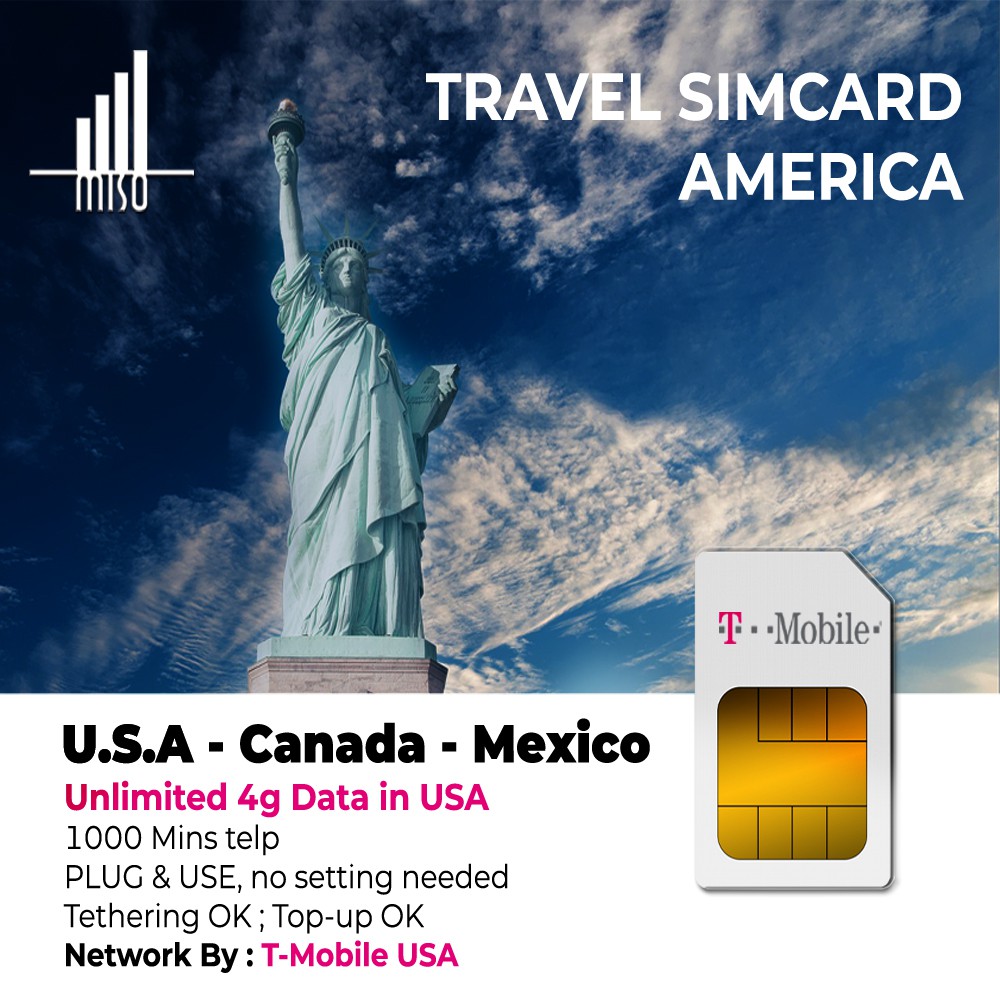 Jual Simcard Amerika Unlimited Data Sim Card USA US Canada