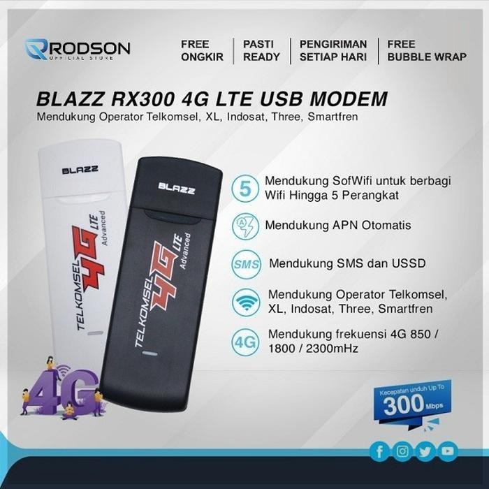 Jual Sale..!!! BLAZZ RX300 4G LTE USB MODEM UNLOCKED SEMUA OPERATOR 4G ...