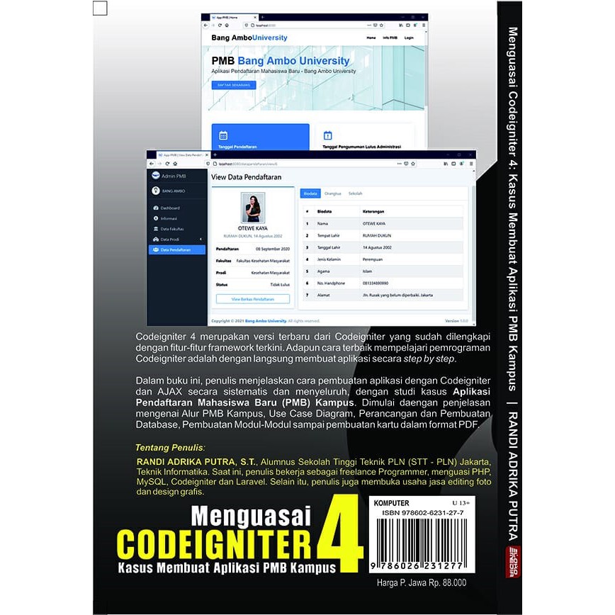 Jual Buku Menguasai Codeigniter 4 Kasus Membuat Aplikasi PMB Kampus ...