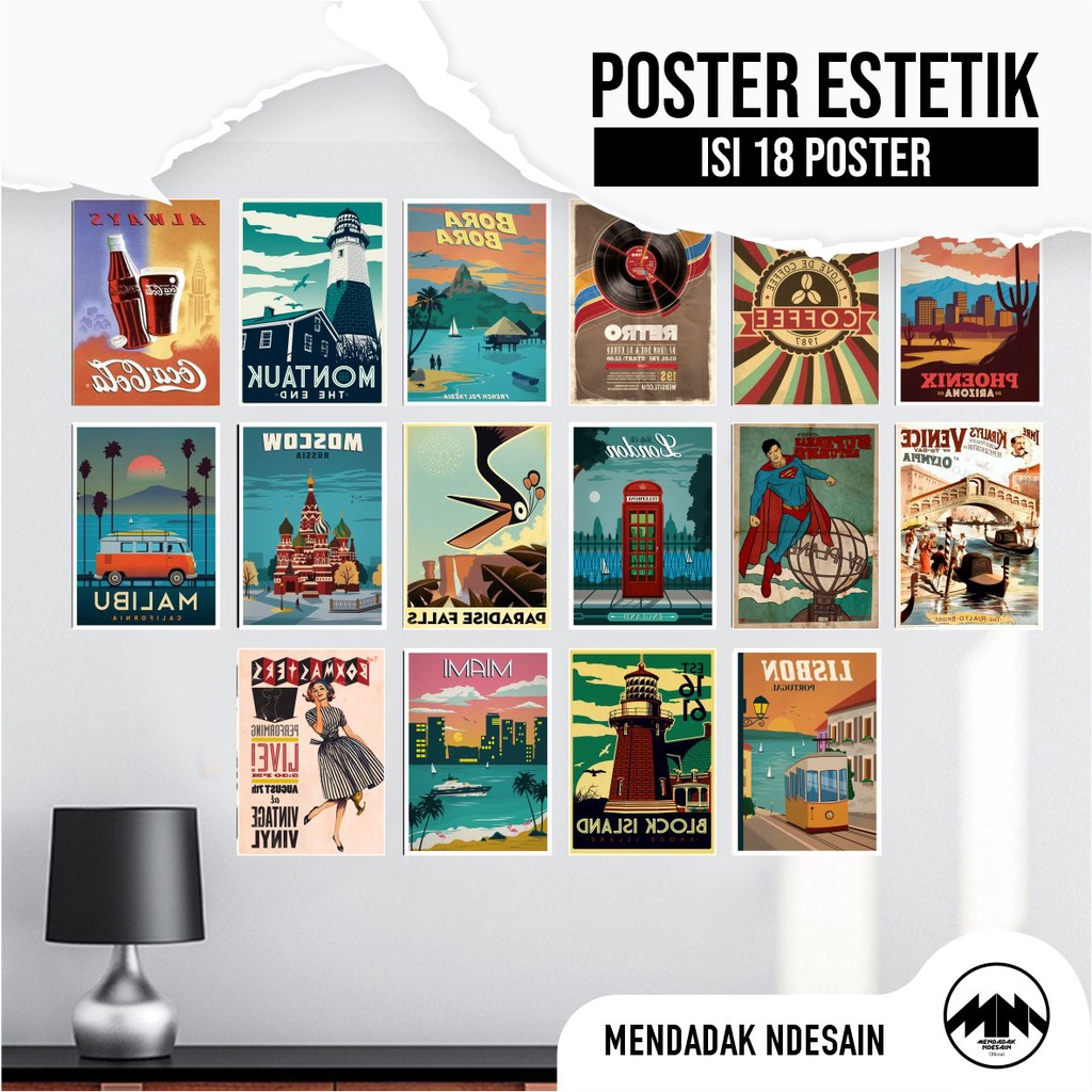 Jual POSTER DINDING ESTETIK (ISI 18 POSTER) | Shopee Indonesia
