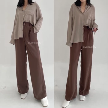 SIVALI Loose Pants 332 Trousers Wanita PART 1 Celana Anti Kusut Celana Kulot Wanita Celana