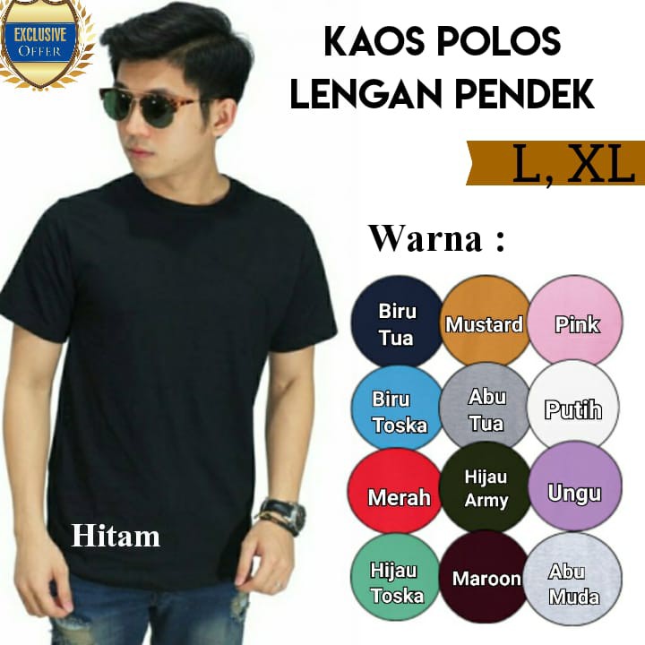 Jual (PAKET 8 pcs KAOS) BAJU KAOS POLOS LENGAN PENDEK - KAOS POLOS