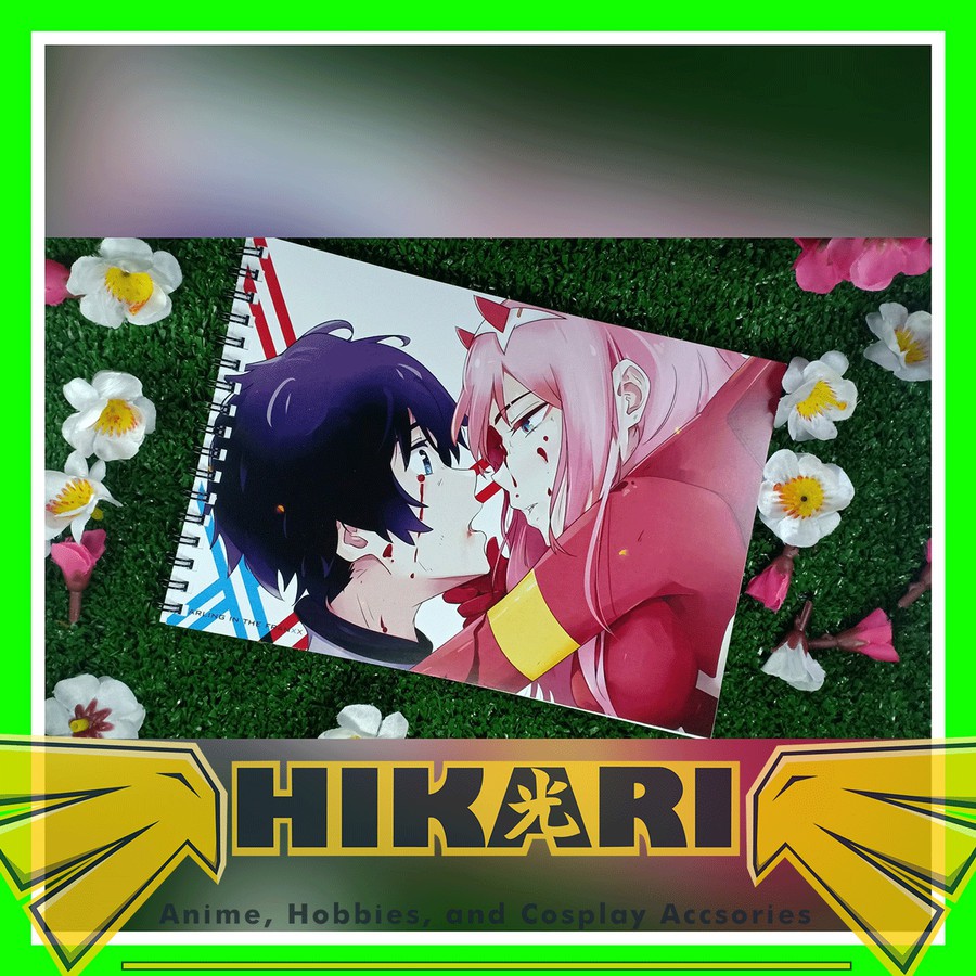 Jual Sketch Book Anime Custom Zero Two x Hiro Darling in the Franxx