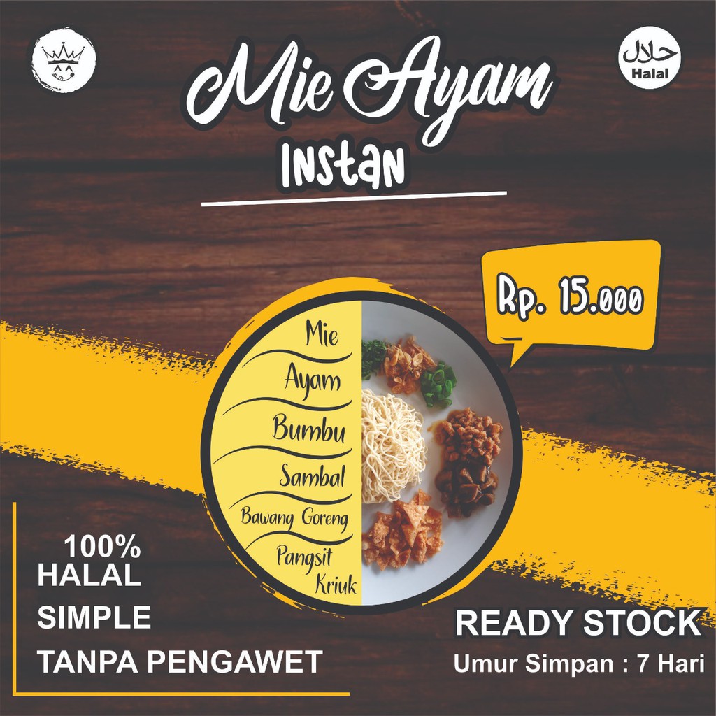 Jual Mie Ayam Instan Bakmi Ayam Siap Masak Bakmi Frozen Food Kemasan