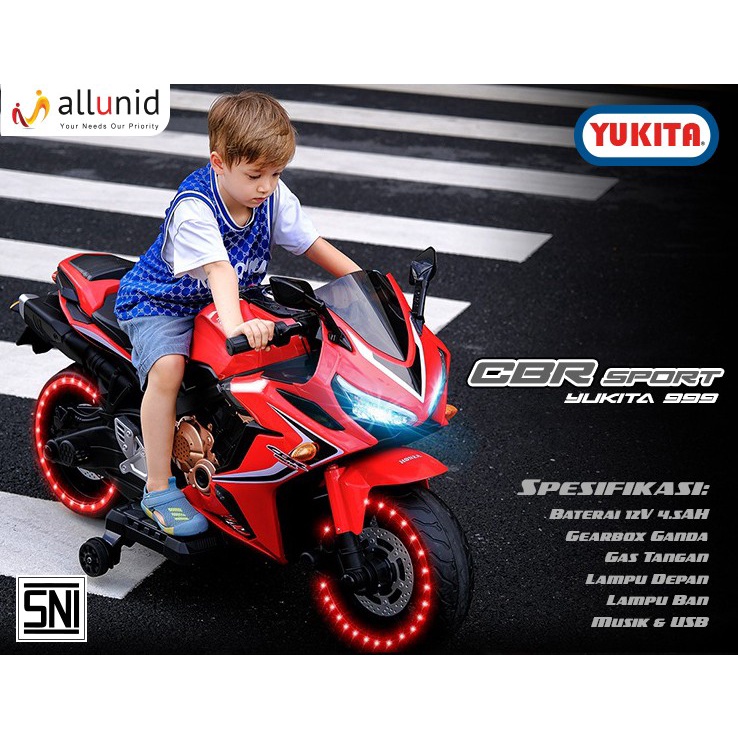 Jual Mainan Anak Motor Aki CBR Sport - YUKITA 999 Motoran Balap New