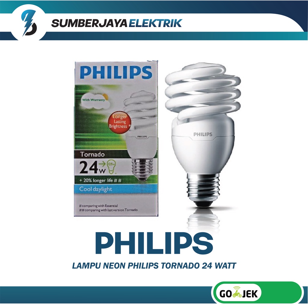 Jual Lampu Neon Philips Tornado Spiral 24w 24 Watt Cahaya Putih