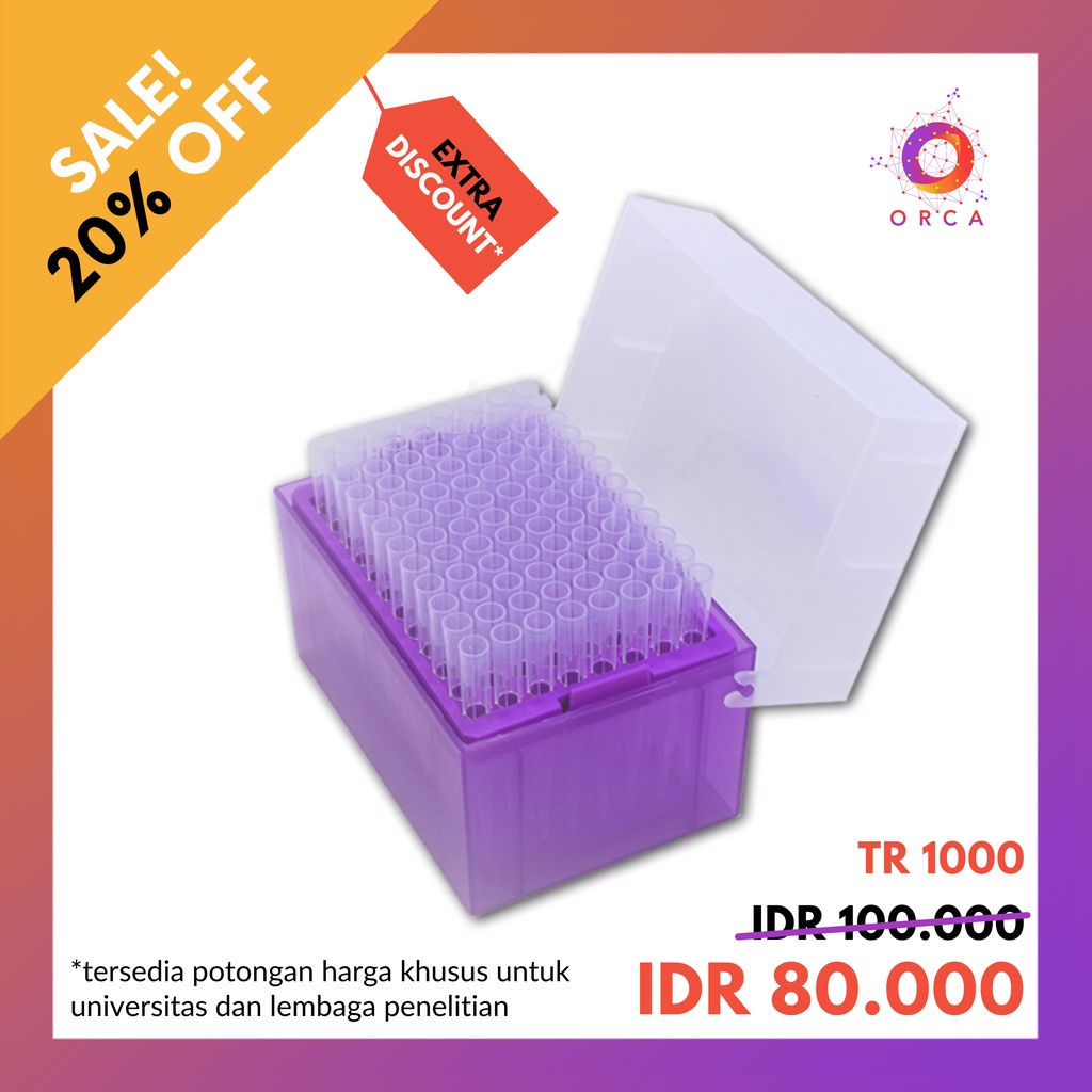 Jual Micropipette Tips 1000 ul Box - Steril - Mikropipet Pipette Pipet ...