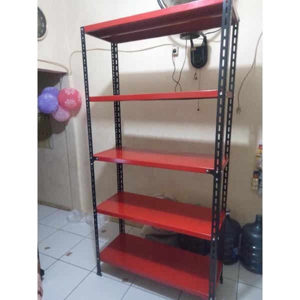 Jual Rak besi 100x30x200 5susun + kaki karet kardus dan bubble | Shopee ...