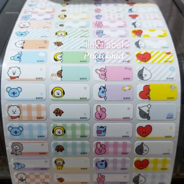 Jual Label nama kpop korea bt21 bts HARGA SUDAH TERMASUK CETAK NAMA ...