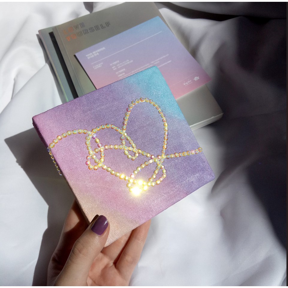 Jual Love Yourself BTS Rhinestones Mini Canvas (10x10cm) | Shopee Indonesia