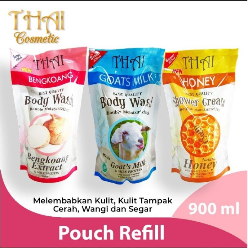 THAI Body wash Refill (Goat's Milk, Bengkoang, Honey ) 900ml+100ml.
