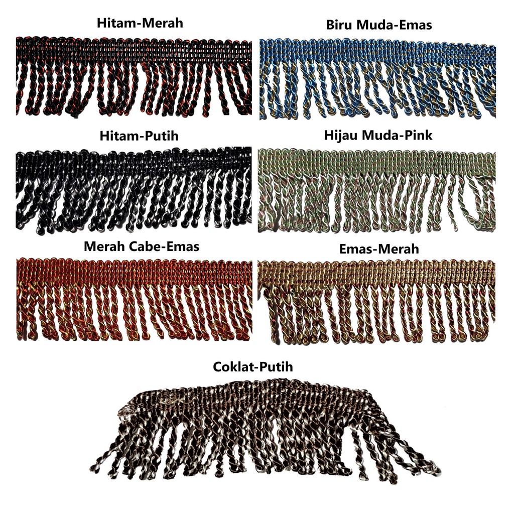 Jual Renda Rumbai Tambang Gorden Sajadah 6 cm @15 meter | Shopee Indonesia