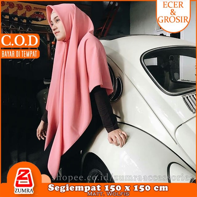 Jual Promo Jilbab Syari Jumbo Segiempat Woolpeach Square Wolfis 150 X 150 Cm By Zumra 4959