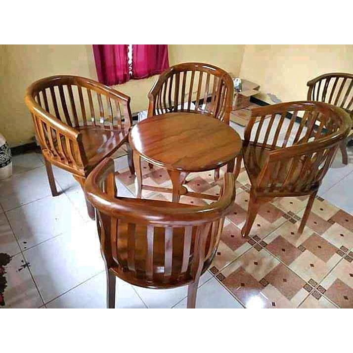 Jual Kursi Teras Santai Kayu Jati 4 Kursi Betawi Shopee Indonesia 1619