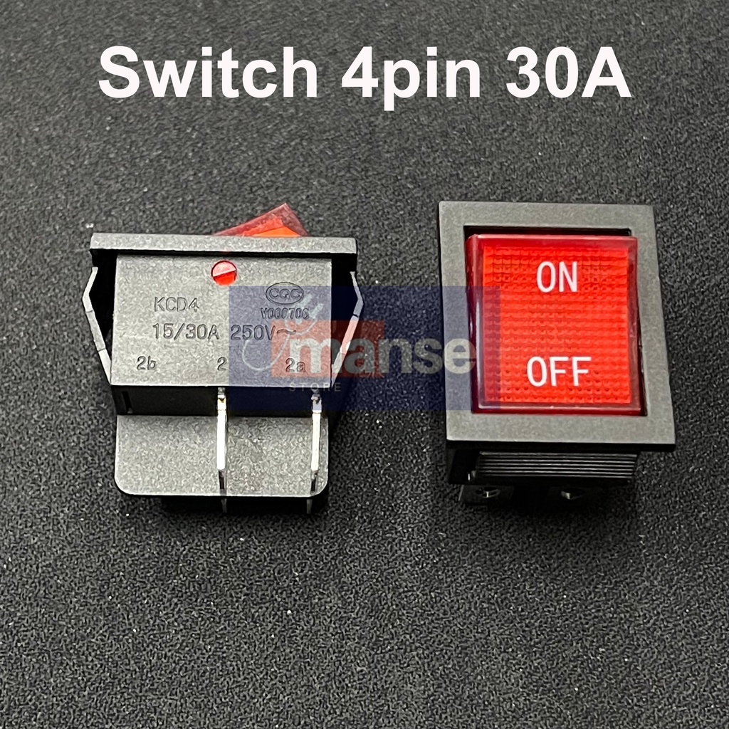 Jual Saklar 4 Kaki On Off 30A Merah / Switch 4 pin 30A Besar Mesin Las ...
