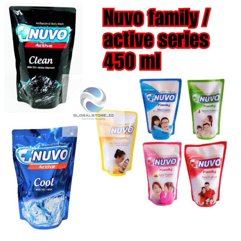 Jual Nuvo family antibacterial body wash /nuvo active 450ml Shopee