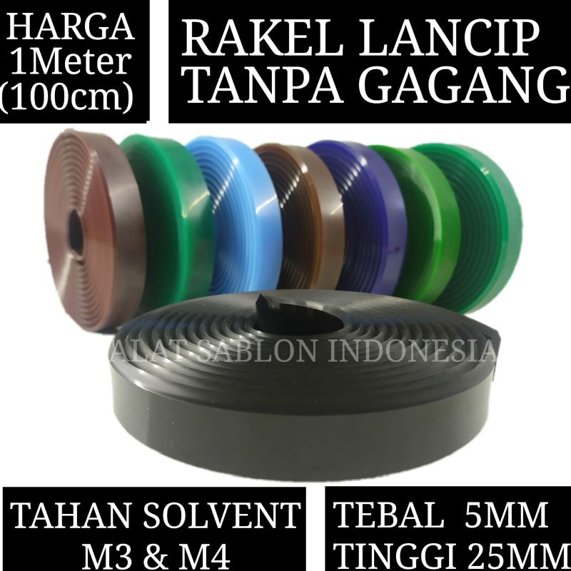 Jual KARET RAKEL SABLON HITAM LANCIP P. 1 METER 27x5 ALAT SABLON ...
