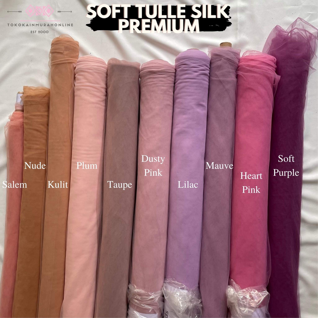 Jual Kain Tile (Soft Tulle/Kain Tille lembut) HALUS Polos Silky ...