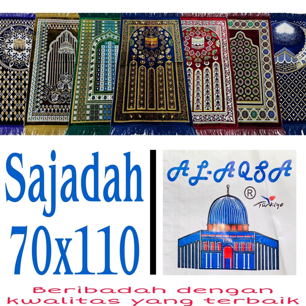 Jual Sajadah AL AQSA TURKEY SPIEGEL UKURAN BESAR 70X110 | Shopee Indonesia