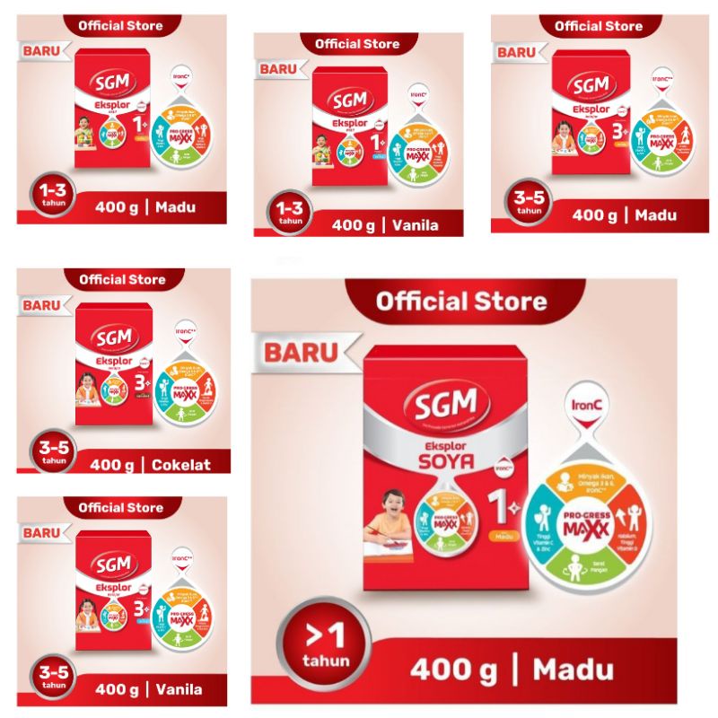 Jual Susu SGM Eksplor Aktif Pro-GressMaxx 1+ rasa madu dan vanila ,3 ...