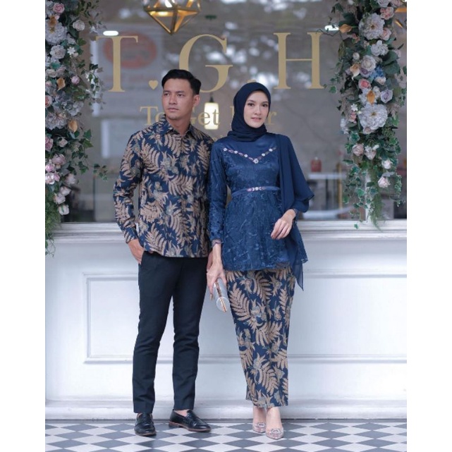 Jual Set Kebaya Couple Kondangan Lamaran Kebaya Couple Tunangan Brukat