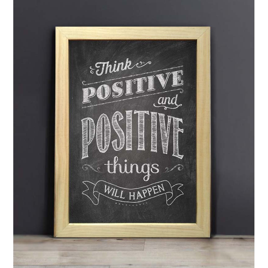 Jual Poster Quotes chalkboard style - Think Positive and Positive Thing ...
