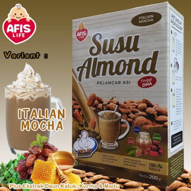 Jual Afis Life Susu Almond Asi Booster Pelancar Asi 200 Gr Shopee Indonesia 9768