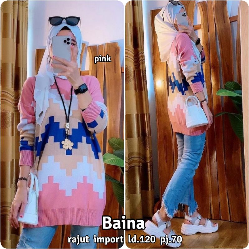 Jual rajut jumbo motif terbaru/top rajut big size/kaos rajut super ...