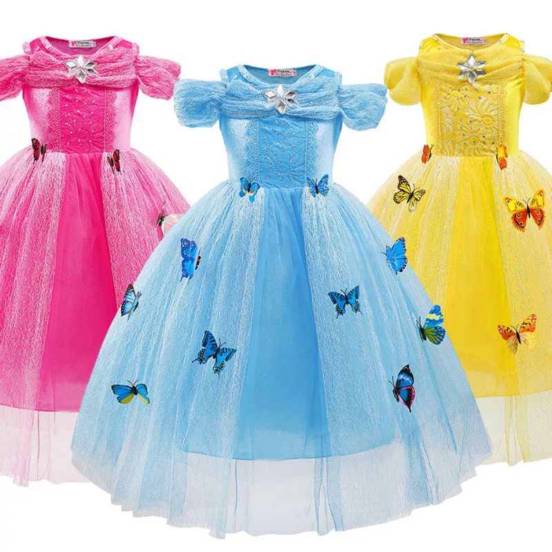 Jual Baju Cinderella Putri Kostum Kupu-kupu Pesta Dress Up Cinderella ...