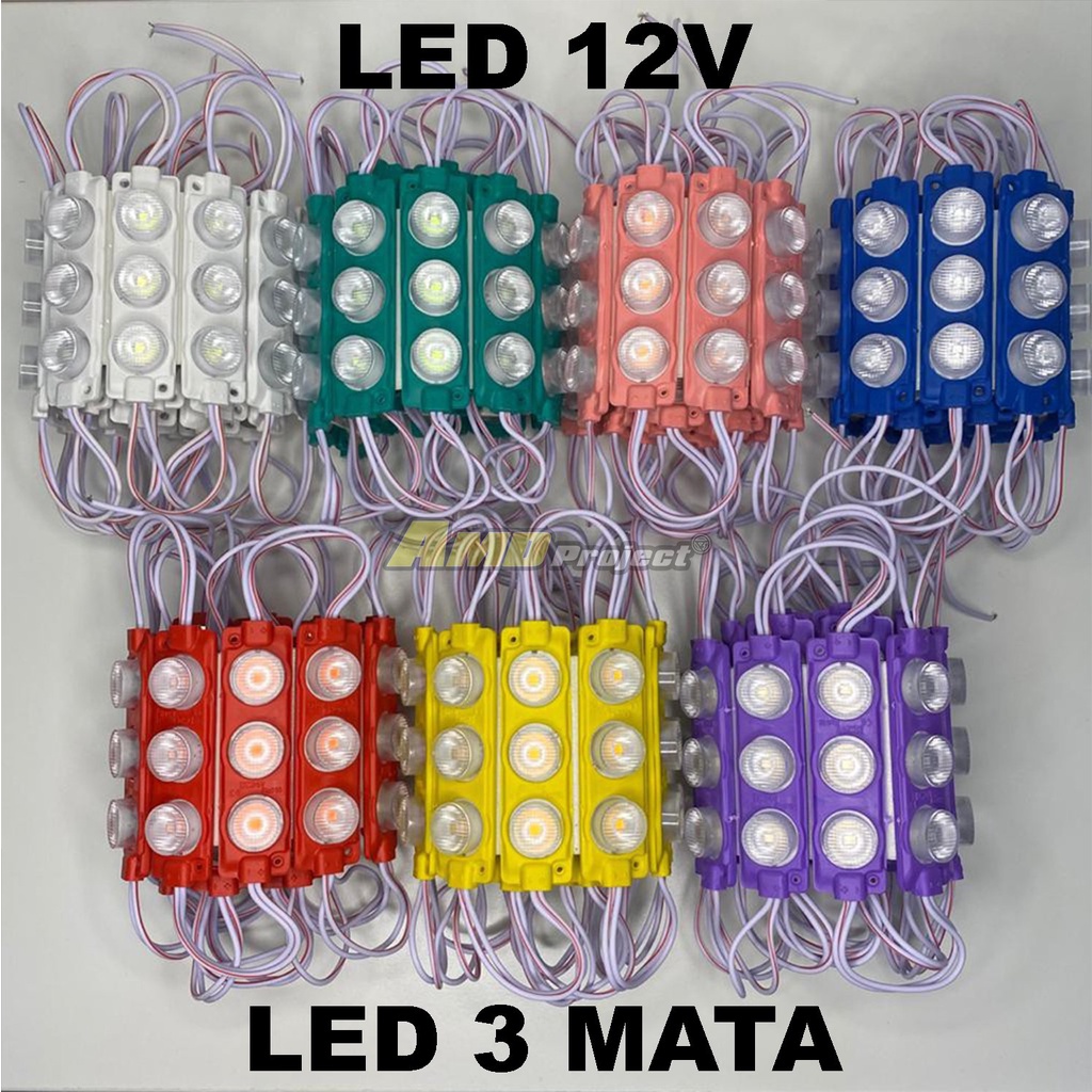 Jual Lampu Led Modul 3 Titik Smd 12v Dc Waterproof Mata Besar 5050