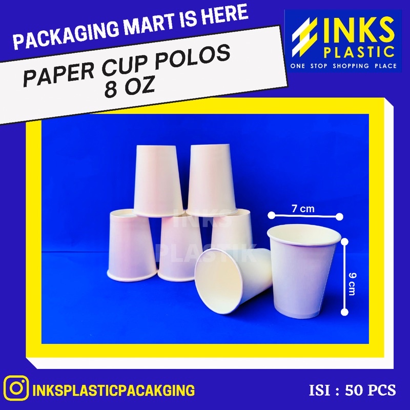 Jual Paper cup 8 OZ ( 50 pcs ) | Shopee Indonesia