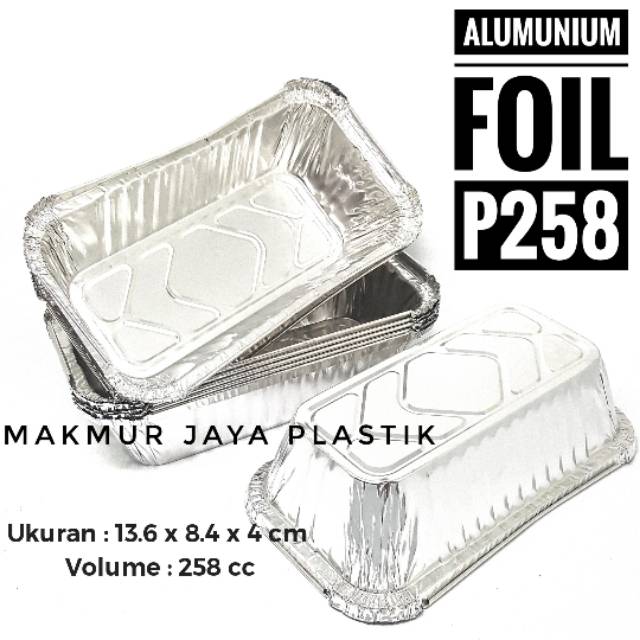 Jual ALUMUNIUM FOIL CUP KOTAK P258 KEMASAN MAKANAN FOIL TRAY KOTAK P