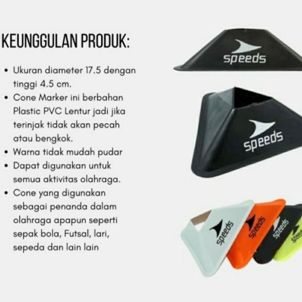 Jual SPEEDS Cone Segitiga Triangle 005-05 Kerucut Alat Bantu Latihan ...