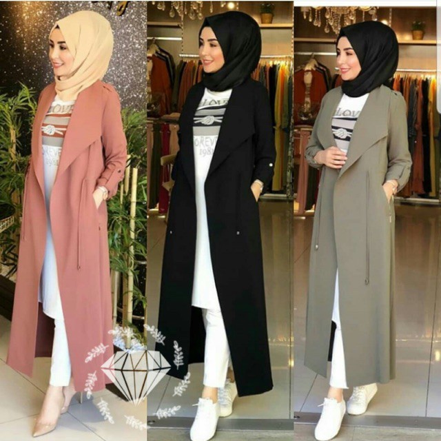 PROMO LONG CARDIGAN ZEHIYA LONG CARDI MUSLIMAH LONG CARDI MUSLIM CARDIGAN PANJANG 6 WARNA