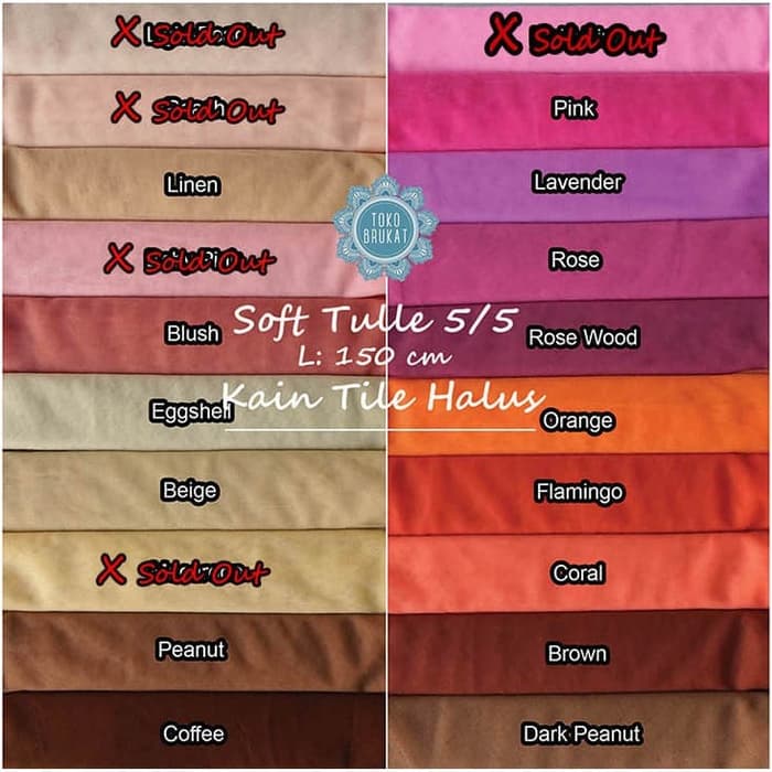 Jual Kain Soft Tule Versi 5 - Kain Tile / Kain Soft Mesh (Per 0,5 Meter ...