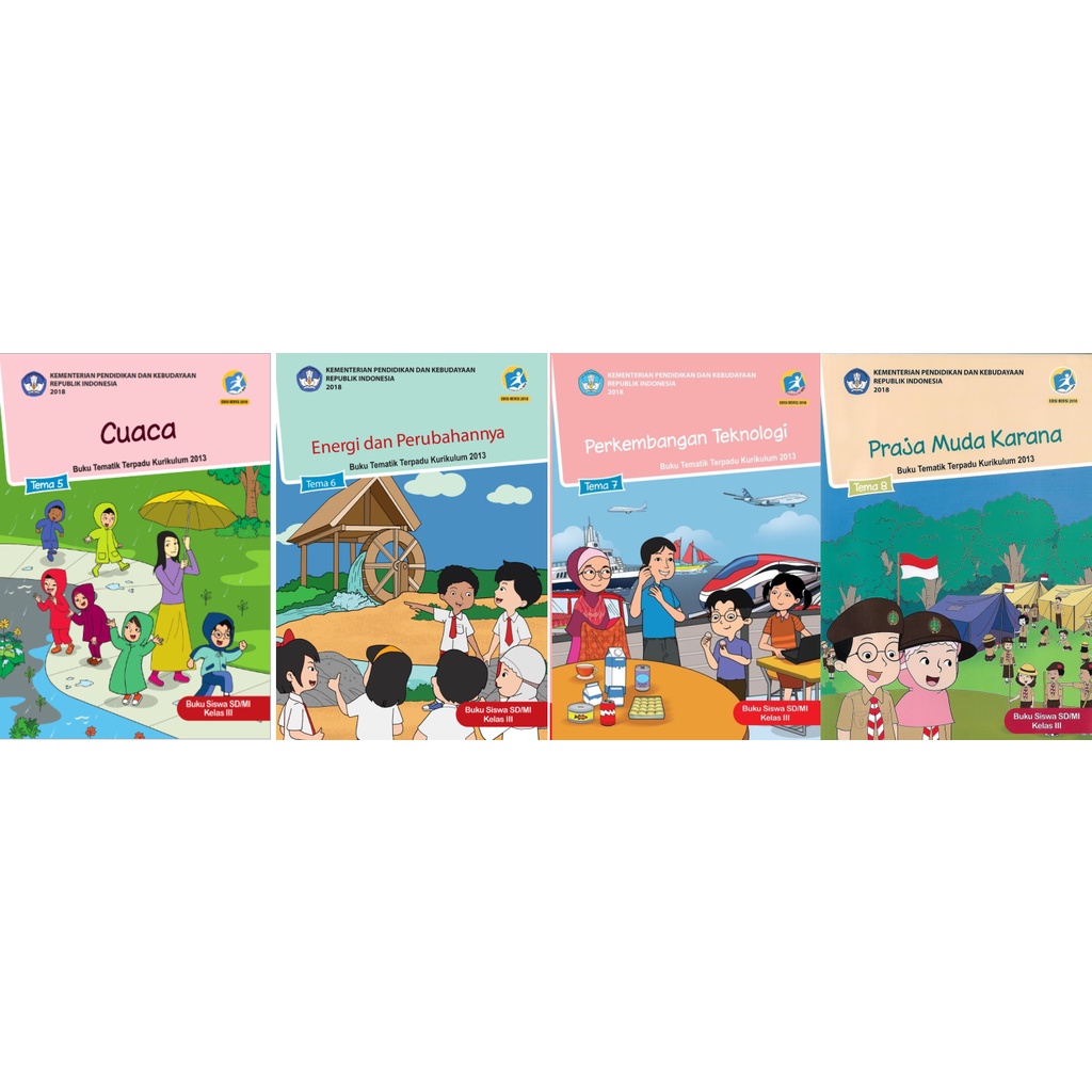 Jual Buku Tematik SD/MI Kelas 3 Tema 5 s/d 8 | Shopee Indonesia