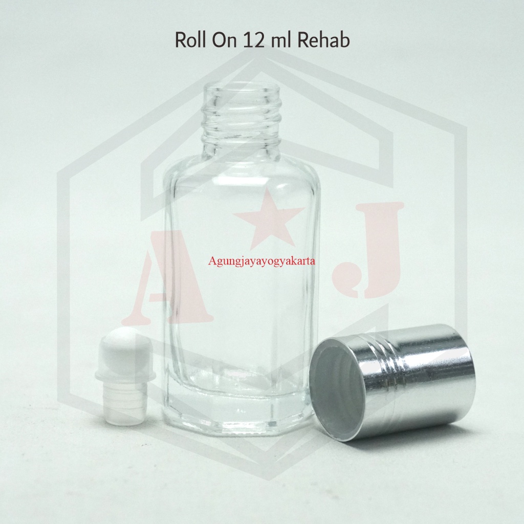 Jual Botol Roll On 12 ml Rehab silver / Botol Parfum 12 ml / Botol ...